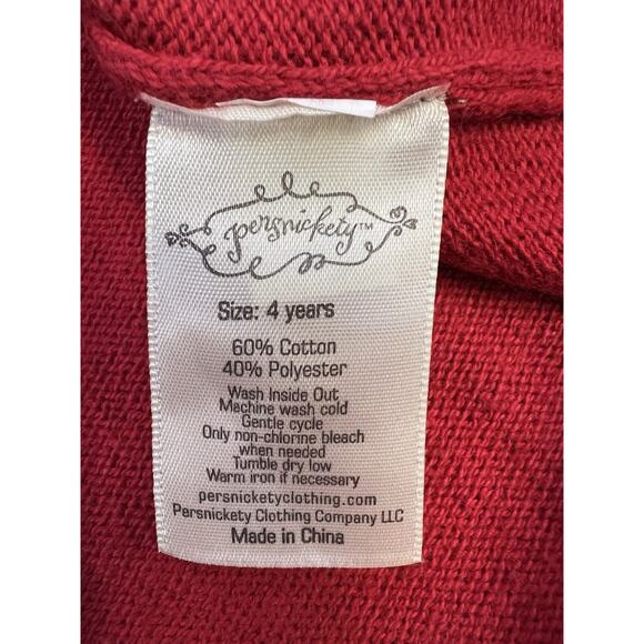 Persnickety Girls Red Cardigan And Brown Wool Blend Pants USA Made Size 4 - Picture 9 of 16